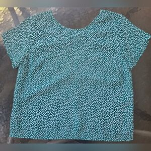 Abercrombie Ditsy Floral Tie-Back Blouse [X-SMALL]